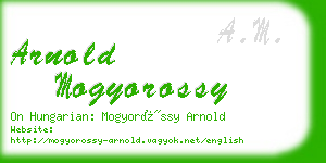 arnold mogyorossy business card